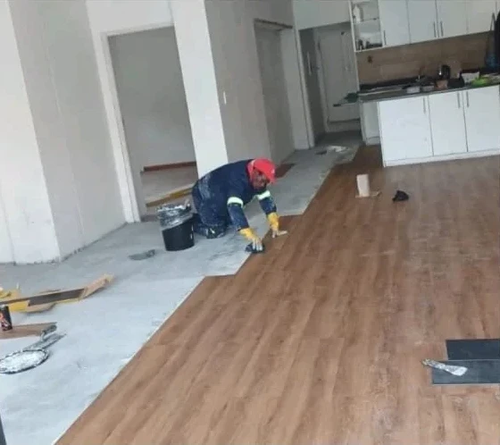 Flooring installation in a renovated room