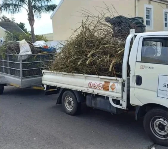 Truck loaded with garden waste
